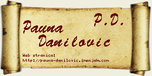 Pauna Danilović vizit kartica